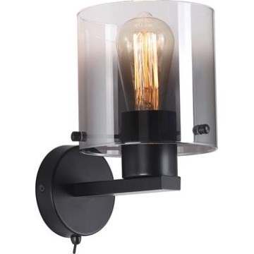 Searchlight - Sienas gaismeklis SWEDEN 1xE27/60W/230V melns/dūmots
