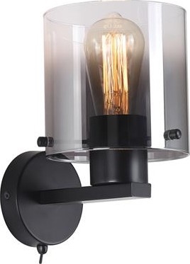Searchlight - Sienas gaismeklis SWEDEN 1xE27/60W/230V melns/dūmots