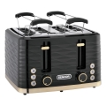 Sencor - 4 šķēļu maizes grauzdētājs 1600W/230V melns/bēšs