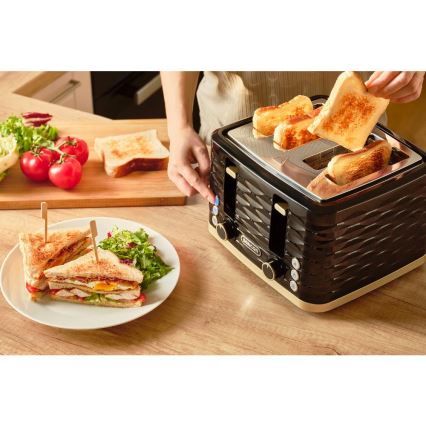 Sencor - 4 šķēļu maizes grauzdētājs 1600W/230V melns/bēšs