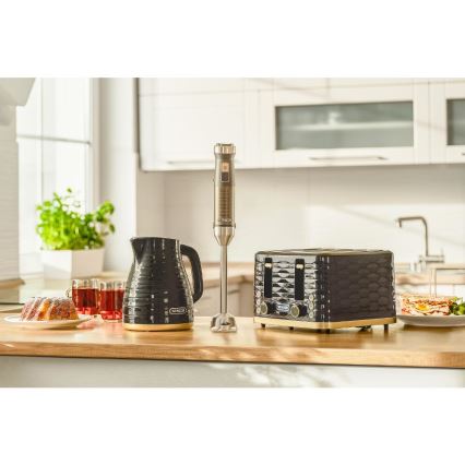 Sencor - 4 šķēļu maizes grauzdētājs 1600W/230V melns/bēšs