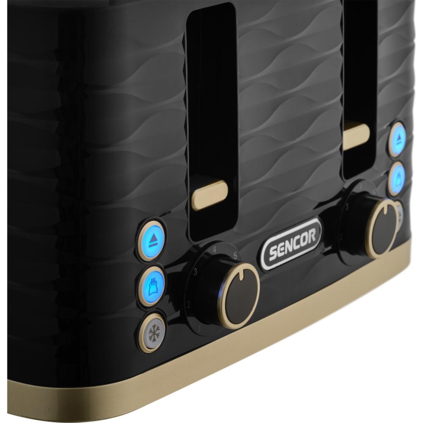 Sencor - 4 šķēļu maizes grauzdētājs 1600W/230V melns/bēšs