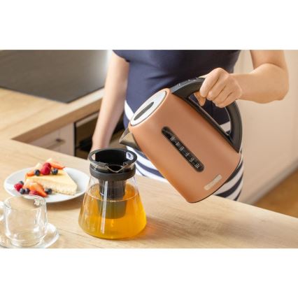 Sencor - ātrvārāmā tējkanna ar termoregulāciju 1,7 l 2150W/230V vara krāsā