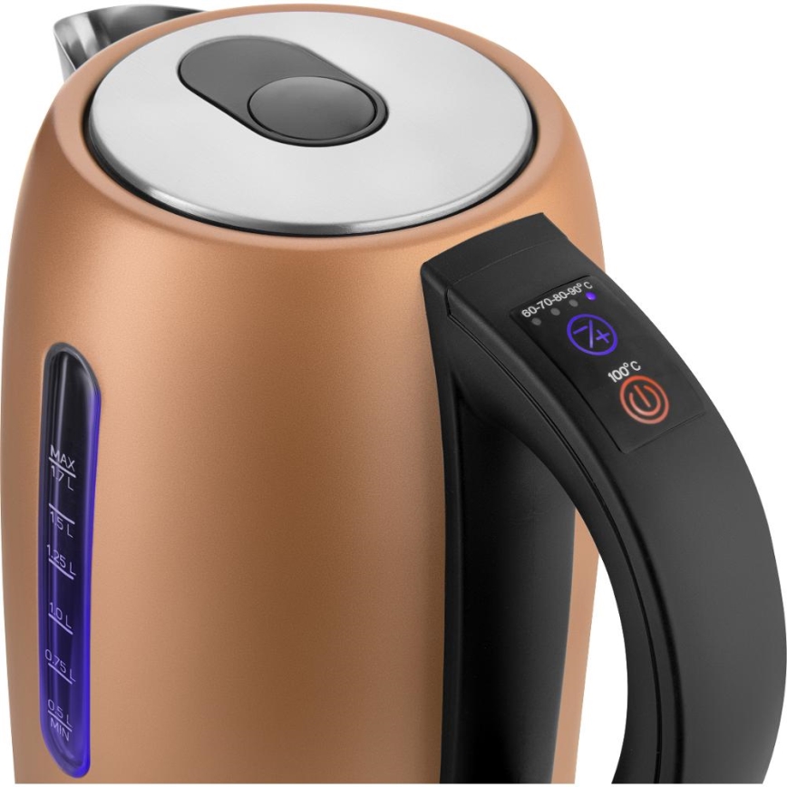 Sencor - ātrvārāmā tējkanna ar termoregulāciju 1,7 l 2150W/230V vara krāsā