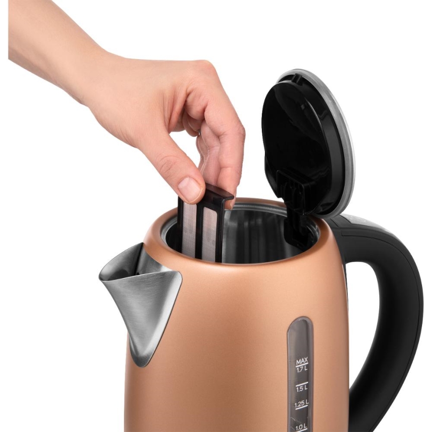 Sencor - ātrvārāmā tējkanna ar termoregulāciju 1,7 l 2150W/230V vara krāsā