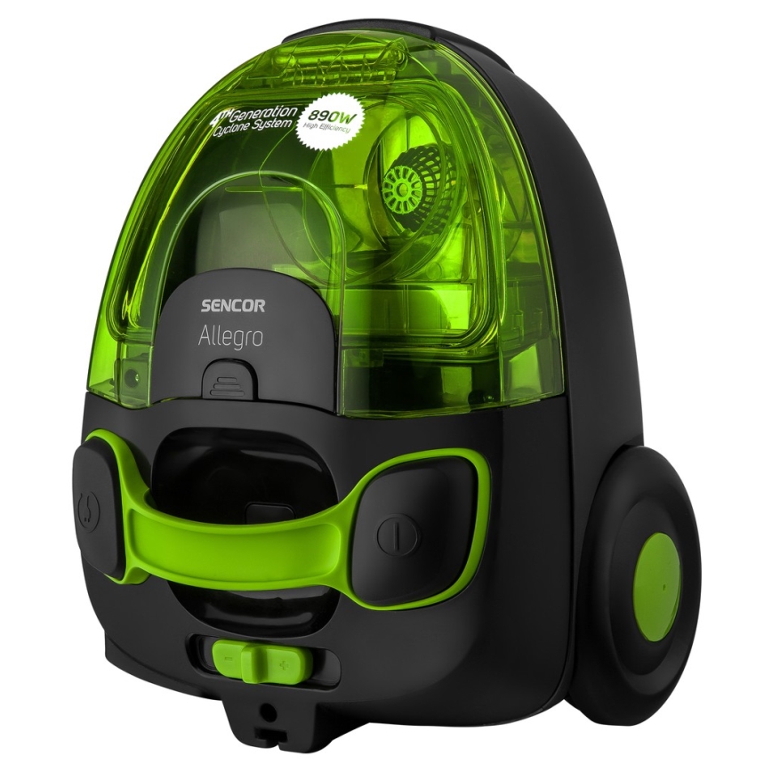 Sencor - Bezmaisu putekļu sūcējs 1,5 l 890W/230V zaļš/melns