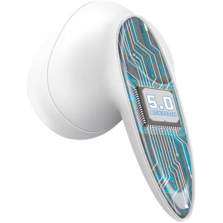Sencor - Bezvadu earphones 230 mAh + 2x 25 mAh IPX4 balta