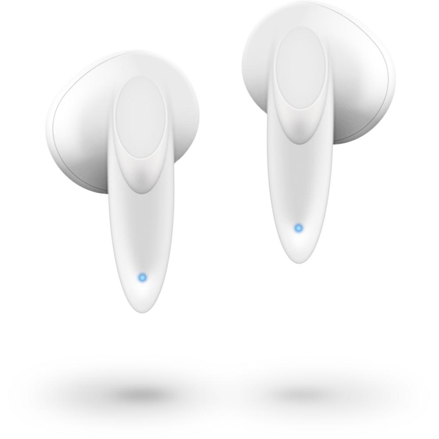 Sencor - Bezvadu earphones 230 mAh + 2x 25 mAh IPX4 balta