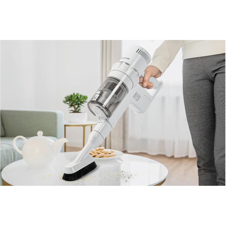 Sencor - Bezvadu putekļu sūcējs 2in1 250W/2200 mAh balta