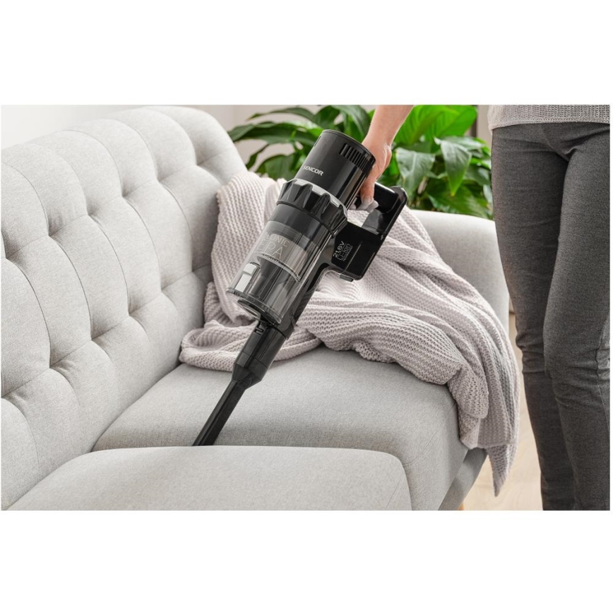 Sencor - Bezvadu putekļu sūcējs 2in1 250W/2200 mAh melna