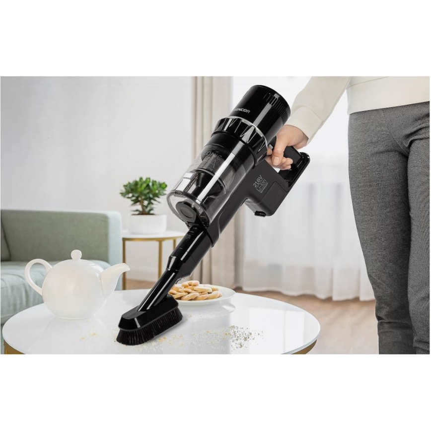 Sencor - Bezvadu putekļu sūcējs 2in1 250W/2200 mAh melna