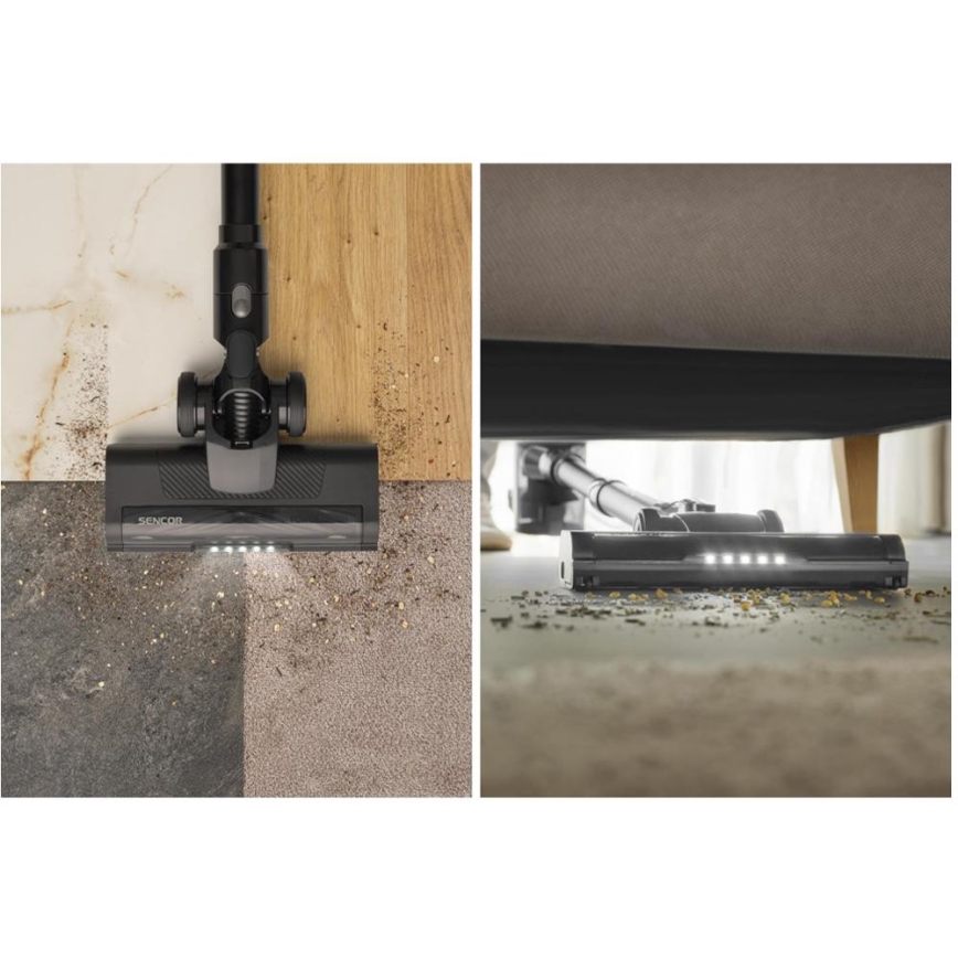 Sencor - bezvadu stieņveida putekļsūcējs 2 vienā 200W/2600 mAh melns