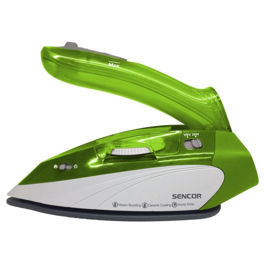 Sencor - Ceļojuma tvaika gludeklis 1100W/115V/230V zaļš