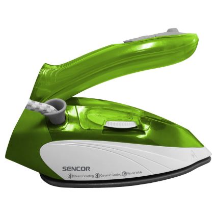 Sencor - Ceļojuma tvaika gludeklis 1100W/115V/230V zaļš