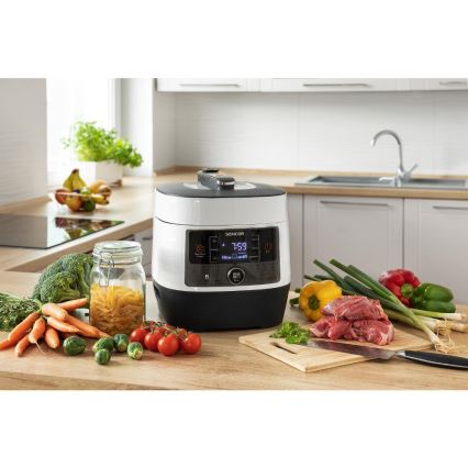 Sencor - Daudzfunkcionāls elektriskā spiediena katls 5,5 l 1000W/230V balta/melna