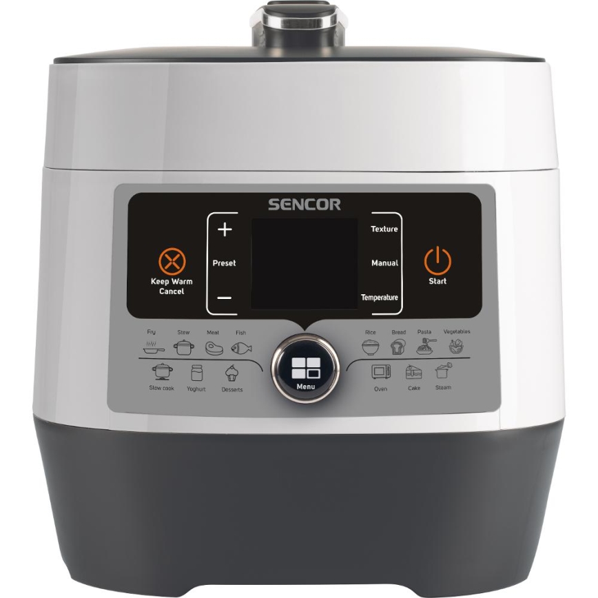 Sencor - Daudzfunkcionāls elektriskā spiediena katls 5,5 l 1000W/230V balta/melna