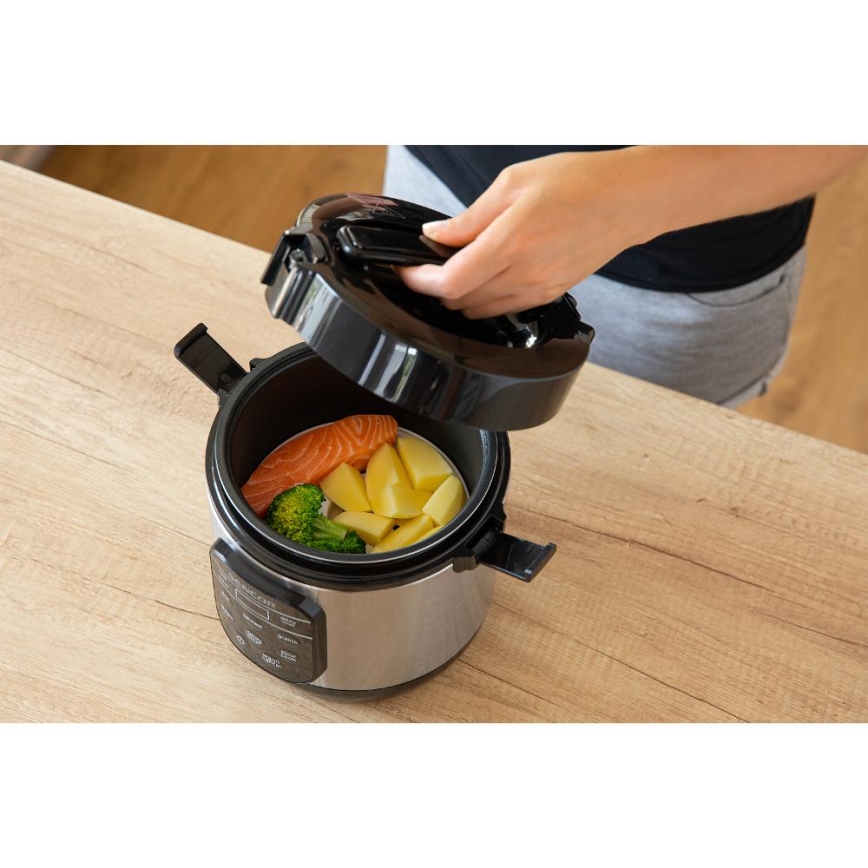 Sencor - Daudzfunkcionāls rīsu vārāmais 350W/230V 0,6 l nerūsējošais tērauds/melns