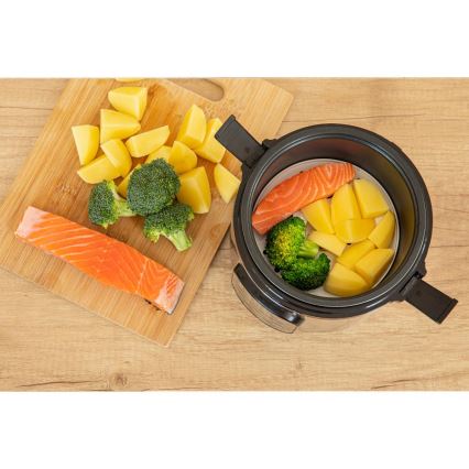 Sencor - Daudzfunkcionāls rīsu vārāmais 350W/230V 0,6 l nerūsējošais tērauds/melns