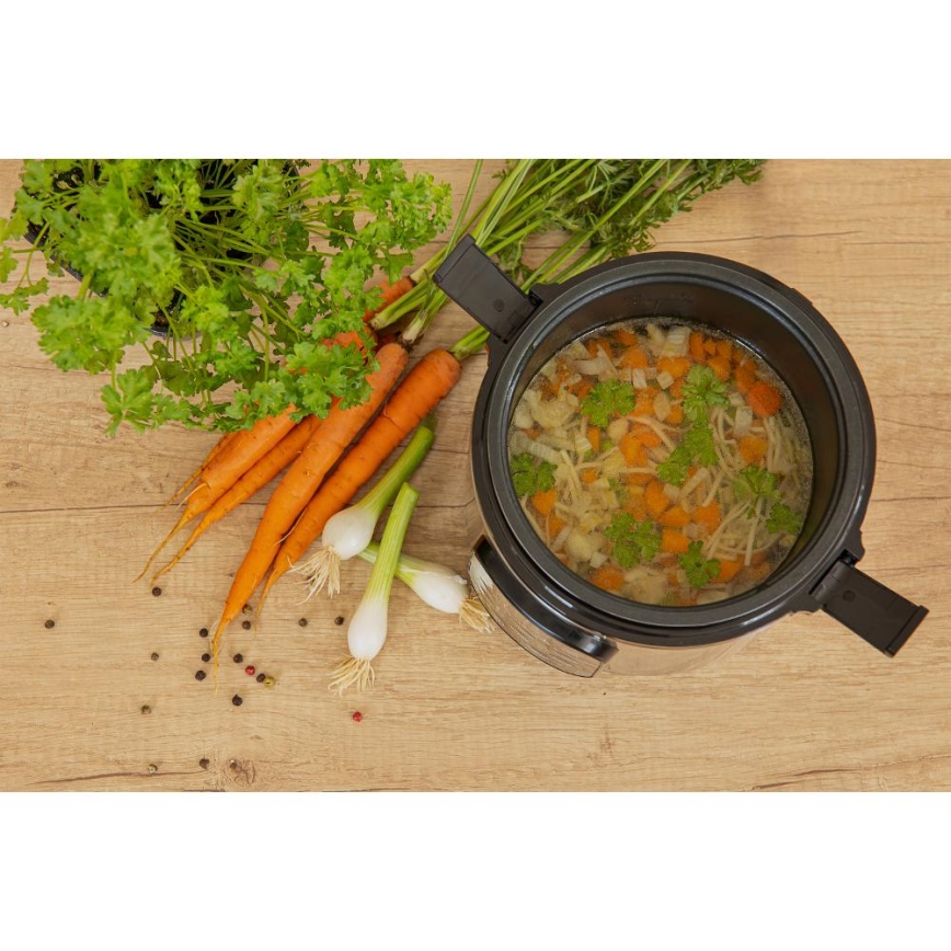 Sencor - Daudzfunkcionāls rīsu vārāmais 350W/230V 0,6 l nerūsējošais tērauds/melns