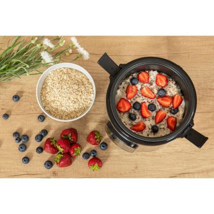 Sencor - Daudzfunkcionāls rīsu vārāmais 350W/230V 0,6 l nerūsējošais tērauds/melns