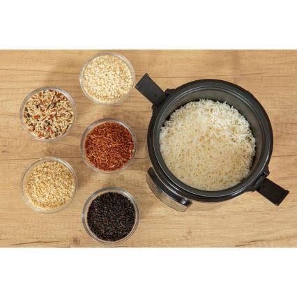 Sencor - Daudzfunkcionāls rīsu vārāmais 350W/230V 0,6 l nerūsējošais tērauds/melns