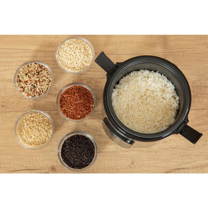 Sencor - Daudzfunkcionāls rīsu vārāmais 350W/230V 0,6 l nerūsējošais tērauds/melns