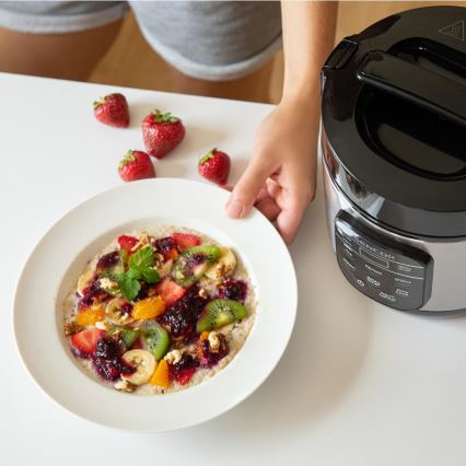 Sencor - Daudzfunkcionāls rīsu vārāmais 350W/230V 0,6 l nerūsējošais tērauds/melns