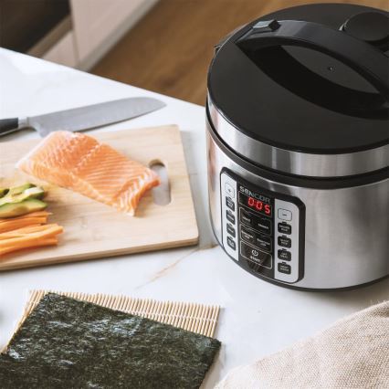 Sencor - Daudzfunkcionāls rīsu vārītājs 700W/230V 1,5 l nerūsējošais tērauds/melns