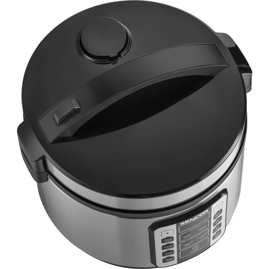 Sencor - Daudzfunkcionāls rīsu vārītājs 700W/230V 1,5 l nerūsējošais tērauds/melns