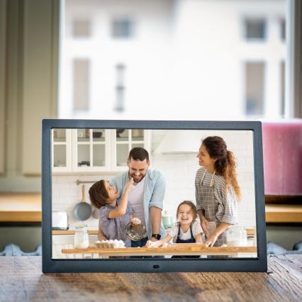 Sencor - Digitālais foto rāmītis 15,4 ar skaļruni 230V melns + tālvadības pults