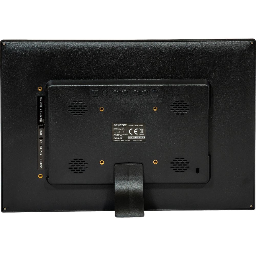 Sencor - Digitālais foto rāmītis 15,4 ar skaļruni 230V melns + tālvadības pults