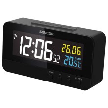 Sencor - Digitālais pulkstenis ar modinātāju un termometru 230V/1xCR2032