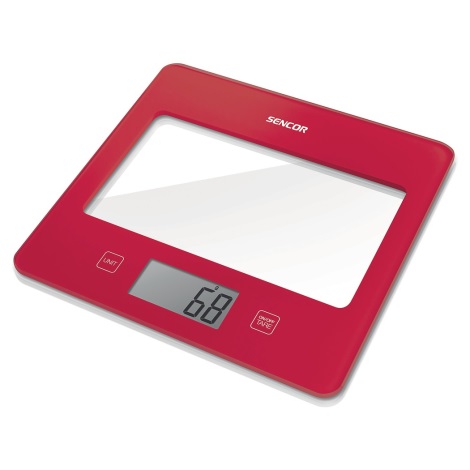 Sencor - Digitālie virtuves svari 1xCR2032 sarkana