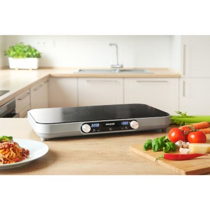 Sencor - Divu plīts keramikas virsma ar LCD displeju 3500W/230V