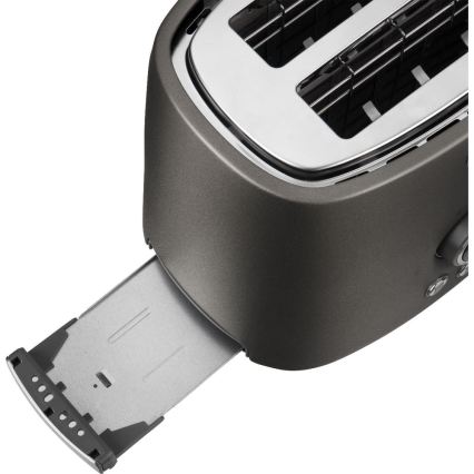 Sencor - Divu šķēļu grauzdētājs ar maizīšu sildītāju 1000 W/230 V, antracīts