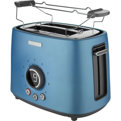 Sencor - divu šķēļu tosteris ar sildīšanas resti 1000W/230V zils