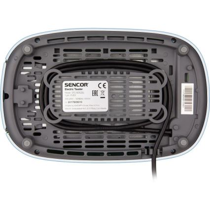 Sencor - divu šķēļu tosteris ar sildīšanas resti 1000W/230V zils