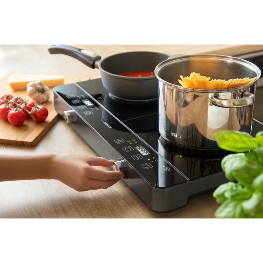Sencor - Divu zonu indukcijas plīts ar LCD ekrānu 3400W/230V