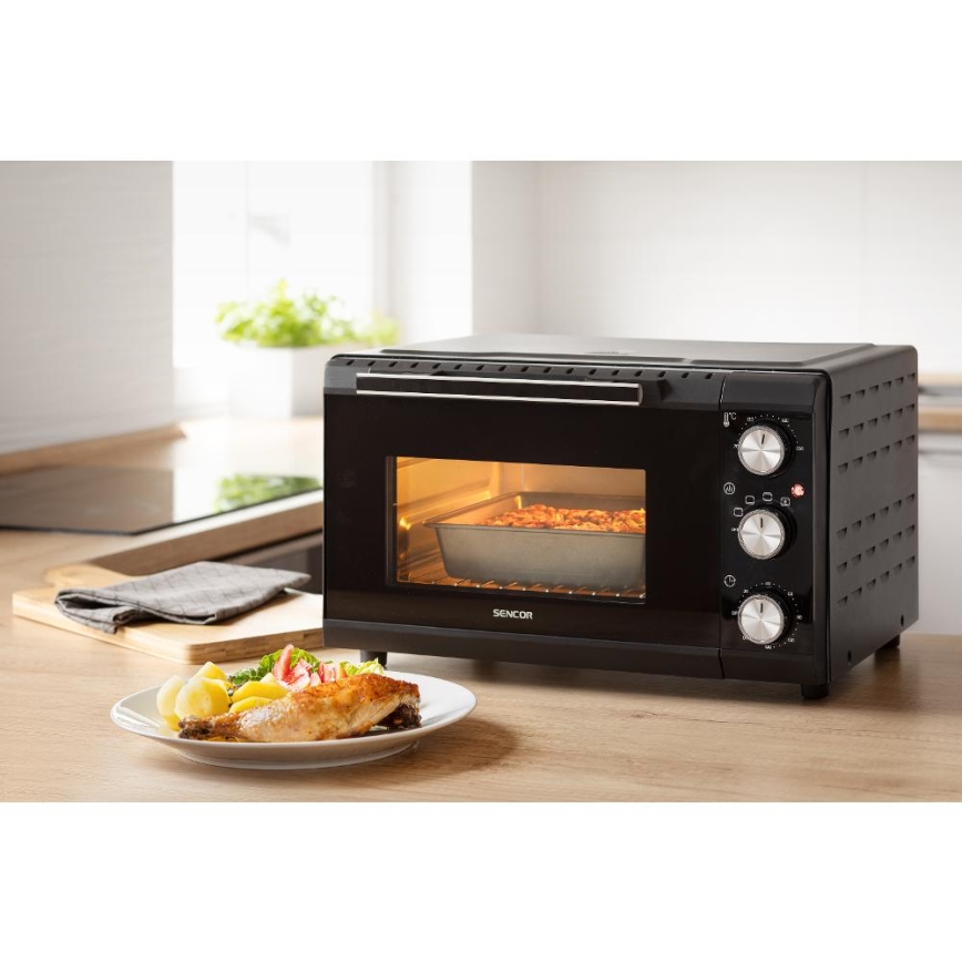Sencor - Elektriskā cepeškrāsns 20 l 1650W/230V melna