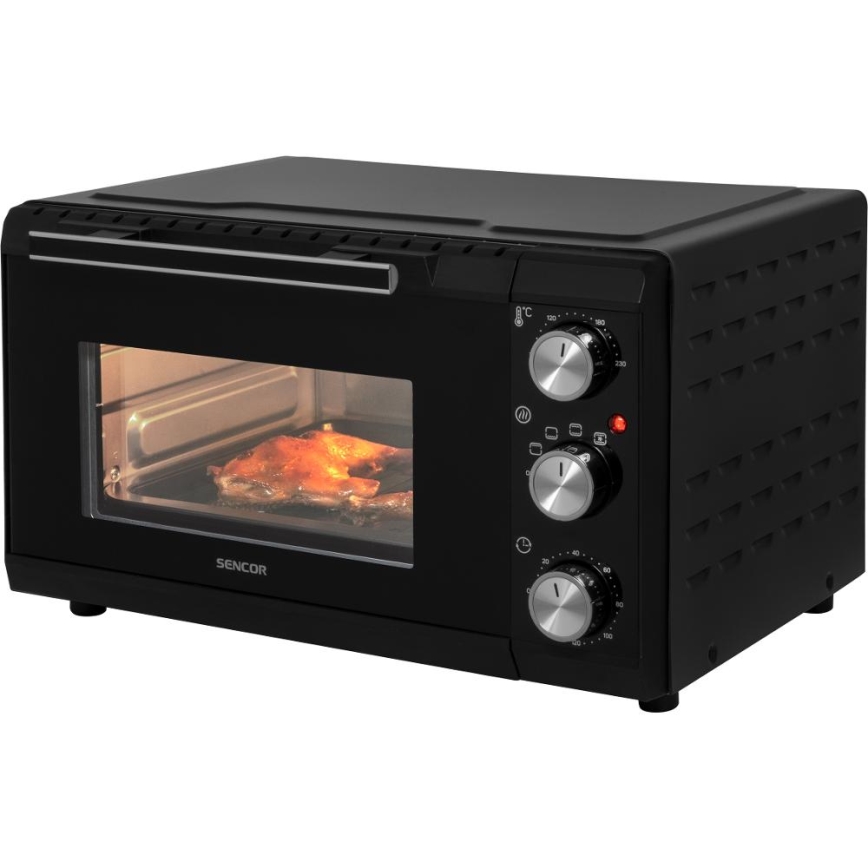 Sencor - Elektriskā cepeškrāsns 20 l 1650W/230V melna