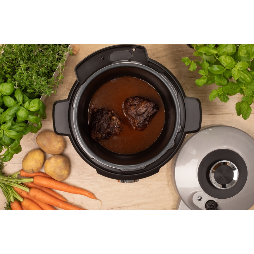 Sencor - Elektriskā spiediena katls ar LCD ekrānu 1100W/230V 10 funkcijas 5,5l