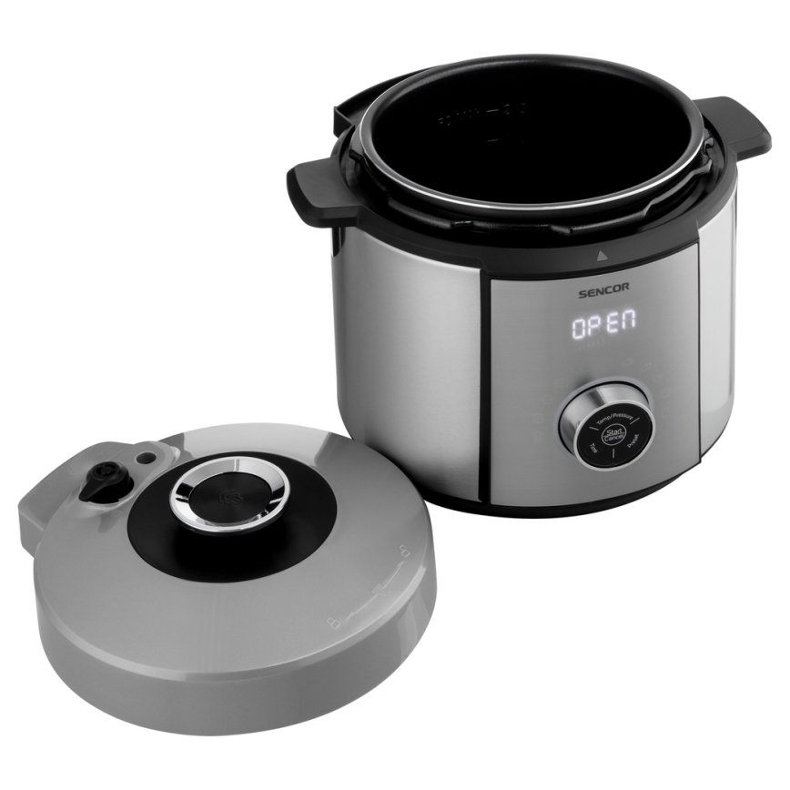 Sencor - Elektriskā spiediena katls ar LCD ekrānu 1100W/230V 10 funkcijas 5,5l
