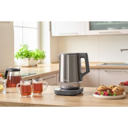 Sencor - Elektriskā tējkanna ar temperatūras regulēšanu 1,7 l 1800W/230V nerūsējošais tērauds