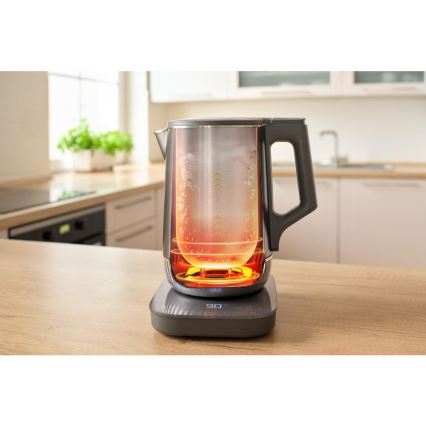 Sencor - Elektriskā tējkanna ar temperatūras regulēšanu 1,7 l 1800W/230V nerūsējošais tērauds