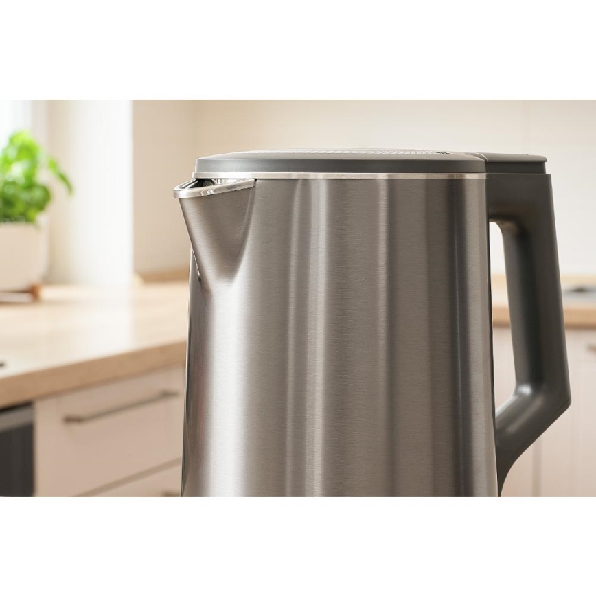 Sencor - Elektriskā tējkanna ar temperatūras regulēšanu 1,7 l 1800W/230V nerūsējošais tērauds