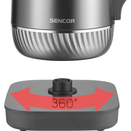 Sencor - Elektriskā tējkanna ar temperatūras regulēšanu 1,7 l 1800W/230V nerūsējošais tērauds