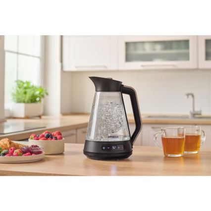 Sencor - Elektriskā tējkanna ar termoregulāciju 1,5 l 2150 W/230 V melna/rožu zelta