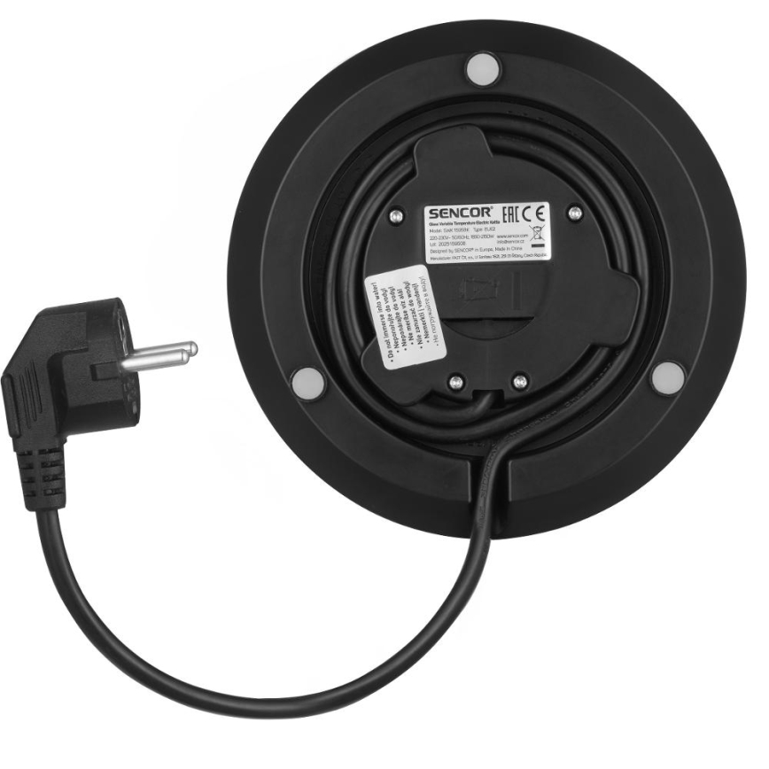 Sencor - Elektriskā tējkanna ar termoregulāciju 1,5 l 2150 W/230 V melna/rožu zelta