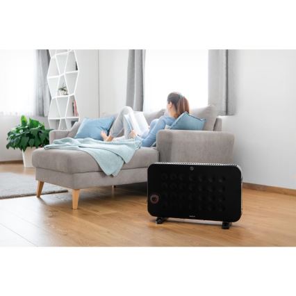 Sencor - Elektriskais sildītājs ar konvektoru 750/1250/2000W/230V termostats IP24 melna