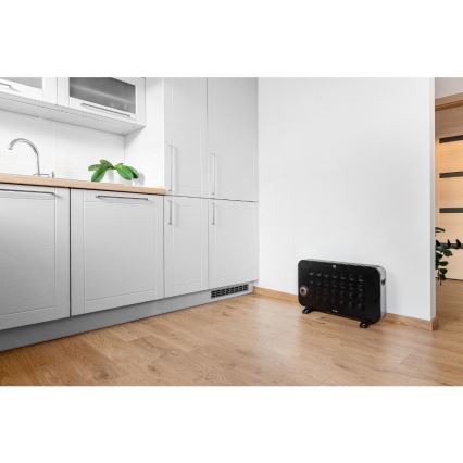 Sencor - Elektriskais sildītājs ar konvektoru 750/1250/2000W/230V termostats IP24 melna
